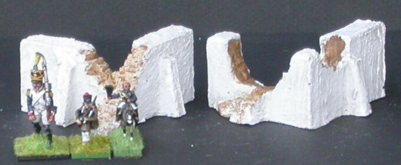 MUR18 2 grands murs d'angle méditérranéens ruinés