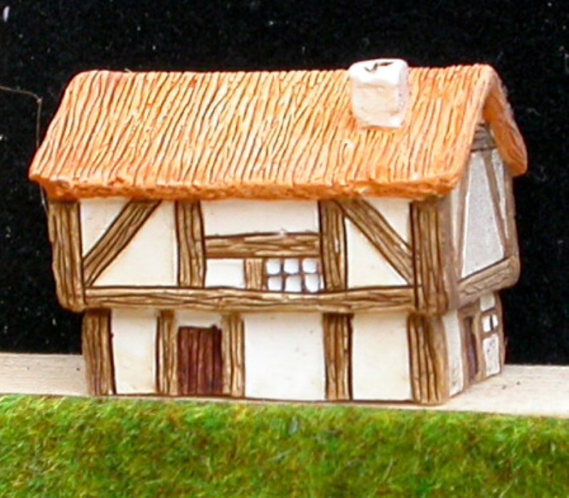 M1 Grosse maison médiévale avec toit de chaume